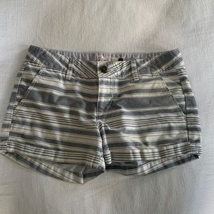 Blue and White striped Shorts